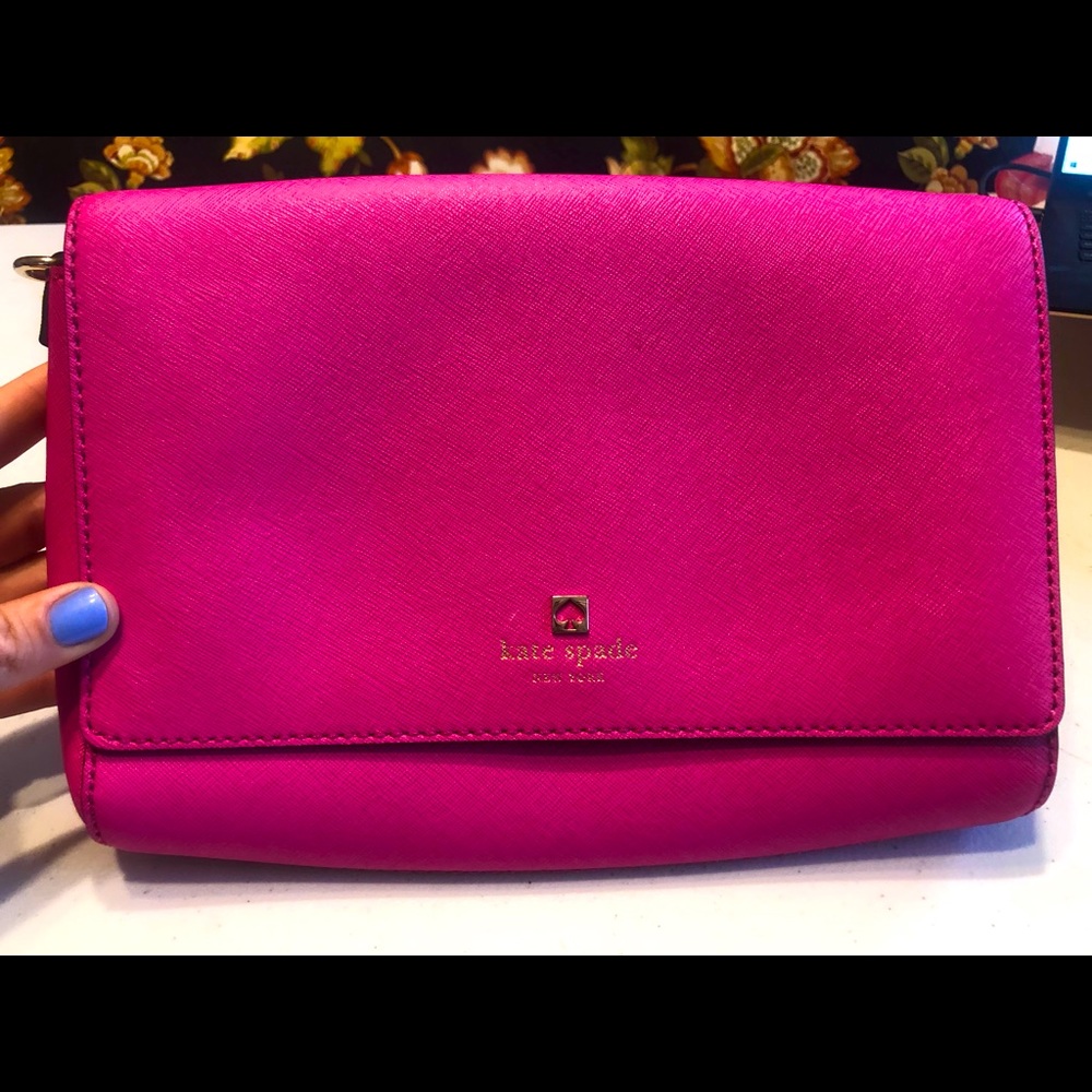 Bright pink Kate spade purse